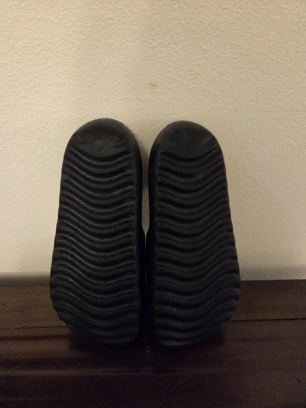 Like New Adidas Black Kid’s Slide Sandals with Embossed Logo, Size 4